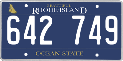 RI license plate 642749