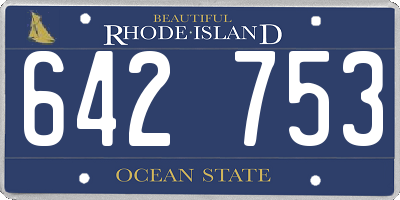 RI license plate 642753
