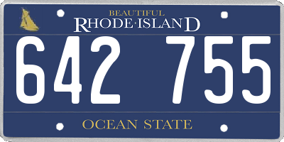 RI license plate 642755