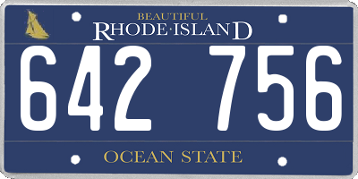 RI license plate 642756