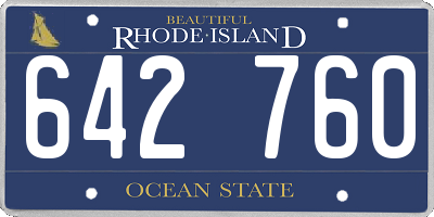RI license plate 642760
