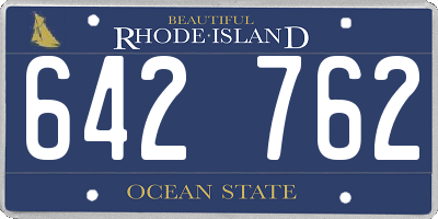 RI license plate 642762