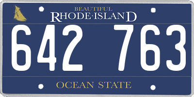 RI license plate 642763
