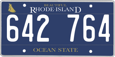 RI license plate 642764
