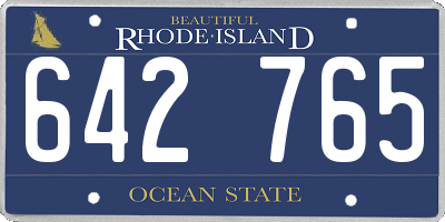 RI license plate 642765