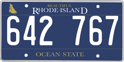 RI license plate 642767