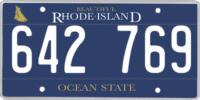 RI license plate 642769