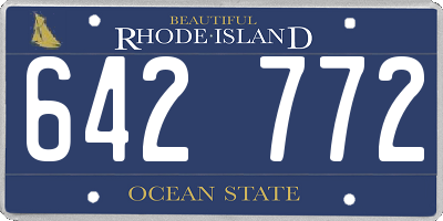 RI license plate 642772