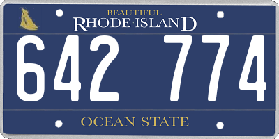 RI license plate 642774