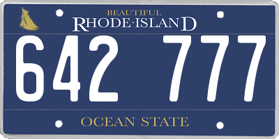 RI license plate 642777