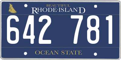 RI license plate 642781