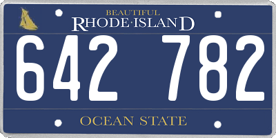 RI license plate 642782