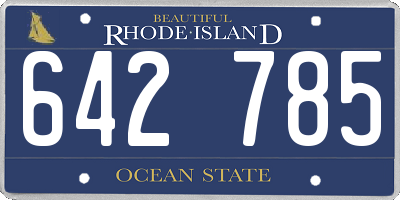 RI license plate 642785
