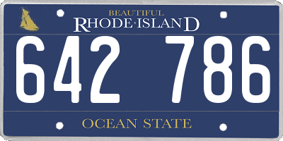 RI license plate 642786