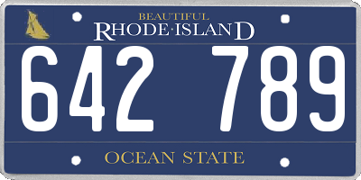 RI license plate 642789
