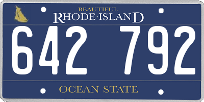 RI license plate 642792