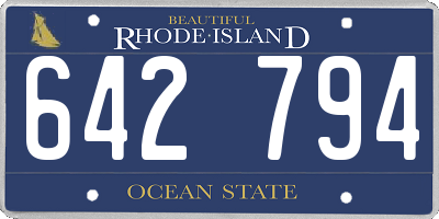 RI license plate 642794
