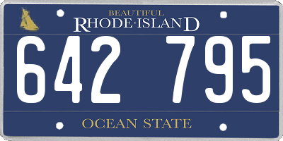RI license plate 642795