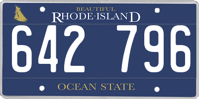 RI license plate 642796