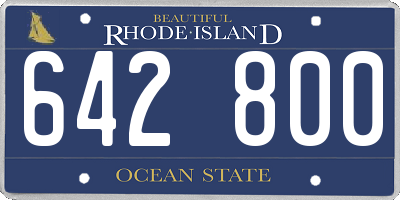 RI license plate 642800