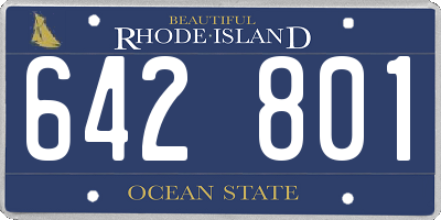 RI license plate 642801
