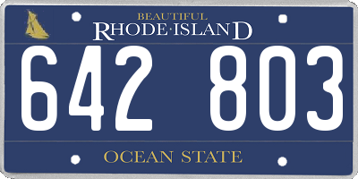 RI license plate 642803