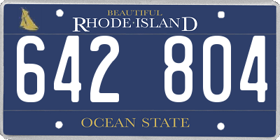 RI license plate 642804