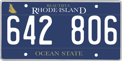 RI license plate 642806