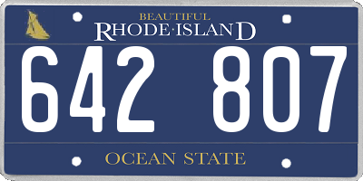 RI license plate 642807