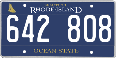 RI license plate 642808
