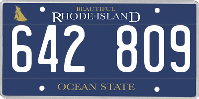 RI license plate 642809