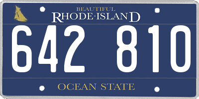 RI license plate 642810