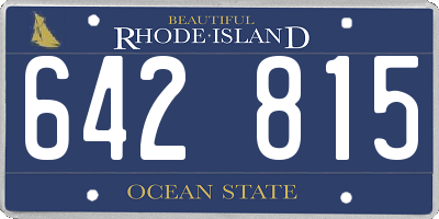 RI license plate 642815