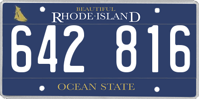 RI license plate 642816