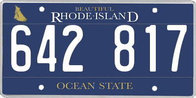 RI license plate 642817