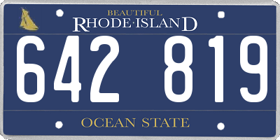 RI license plate 642819