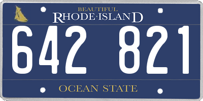 RI license plate 642821