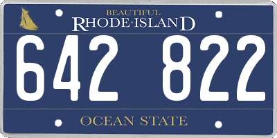 RI license plate 642822