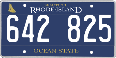 RI license plate 642825