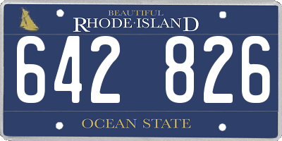 RI license plate 642826