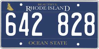 RI license plate 642828