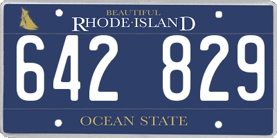 RI license plate 642829