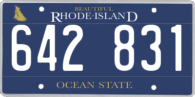 RI license plate 642831