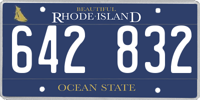 RI license plate 642832