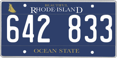 RI license plate 642833