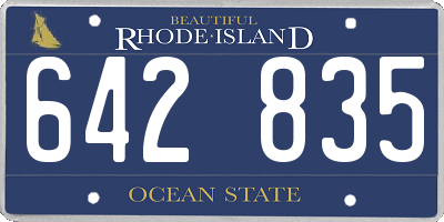 RI license plate 642835