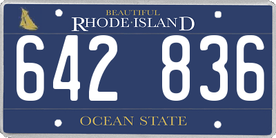 RI license plate 642836