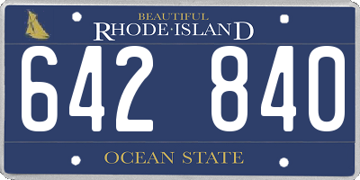 RI license plate 642840