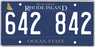 RI license plate 642842