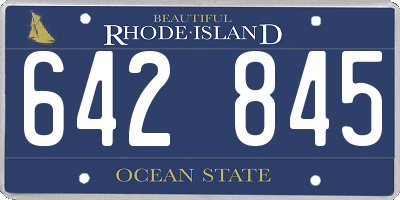 RI license plate 642845